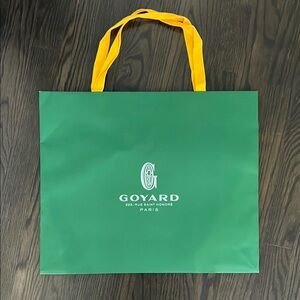 Goyard Green Shopping Bag with Yellow Handles from Paris